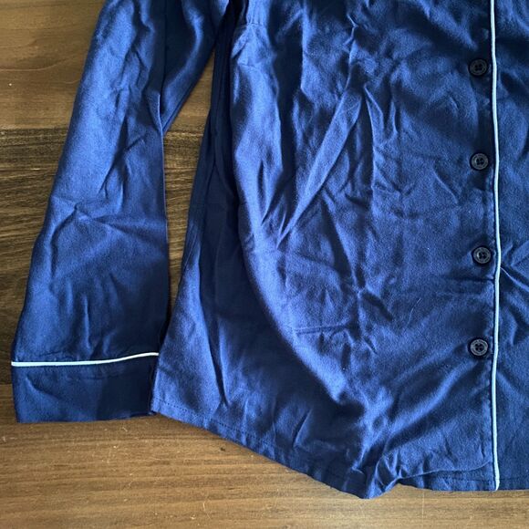 NWT Posh Peanut Navy Flannelette Luxe Pajama Set Women's Medium - Picture 6 of 11